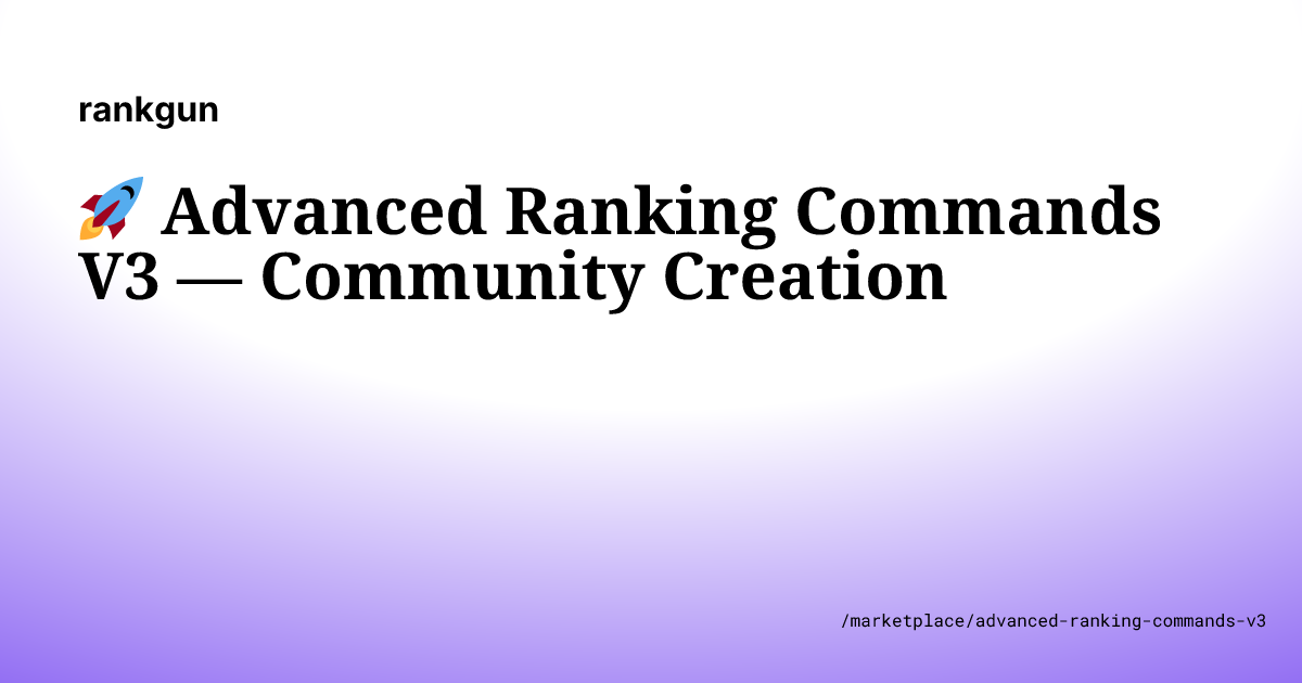 🚀 Advanced Ranking Commands V3 | RankGun Marketplace