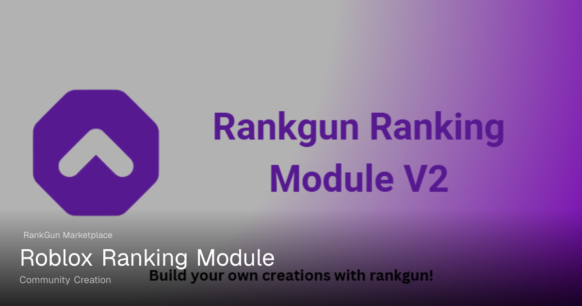 Roblox Ranking Module | RankGun Marketplace